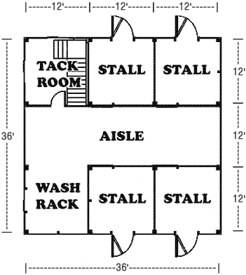 4 Stall Horse Barn Plans